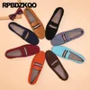 Lässige Schuhe Slipper großer Größen Cowhide Real Leder Mode Wildleder auf hochwertigen echten Luxus britischen Stil Nubuck Männer Frühling