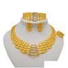 Orecchini collana squisita gioielli in oro Dubai set nuziale nuziale nigeriano per gli accessori per donne perle africane costume dhiou dhyou