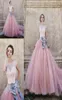 Princess Pink Ball Jurk Quinceanera jurken Cap Mouws A Line Tule Beadings Sweet 16 Lange prom feestjurken Formele beroemdheid Page5642073