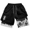 Running Shorts pour hommes Fitness Gym Training Two in One Sports Sports Fast Dry Jogging Double couches Summer Loisir 240402