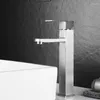 Badrumsfläckkranar 304 Rostfritt stål Tall Square Brushed and Cold Water Tap Faucet Mixer Basin Sanitary Ware Export Trading