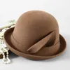 Berets Hats For Women Fashion Fedoras Floral Flanging Brim Hat Vintage Elegant Banquet Wool Felt Fedora Floppy Cap