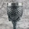 Бокалы для вина творческий 3D тисненный драконский шкала Goblet Vintage Silver Claw 304 Смола из нержавеющей стали.