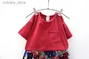 Trousers 2020 Summer Girls Clothing Sets Japan South Korea Pocket T-Shirt + Wide g Pants 2PCS Kids Clothes Suit Children Clothing L46