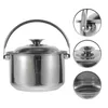 Storage Bottles Stainless Steel Lard Tank Oil Household Container Multipurpose Kitchen Basin Bacon Grease Catch