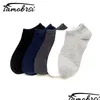 Men'S Socks 5 Pairs Solid Classic Casual Travel Business Work White Black Invisible Short Style Lot Pack Gifts For Men 100 Cotton Soc Dhqyu