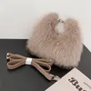 Sac à bandouliers Sac en peluche pour femmes mignon sac à main duveteux