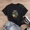 Women's T Shirts Women White Summer Loose For Tops Orange Shirt Printed Tee Femme O-neck Short Sleeve Cotton Tshirt