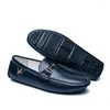 Повседневная обувь Qffaz Brand Fashion Spring Style Soft Moccasins Men Loafers Высококачественные подлинные кожа