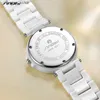 Relojes de mujeres SINOBI ES MODA DE MODERA CERÁMICA REALES Regalos Diamantes White Womens Quartz Muñecas RELOJ MUJER L240402