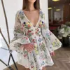 2024 Summer New Women's Wear Mesh Borderyer Design Feeling Lantern Sleeves Fairy Party Dress