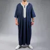 刺繍された伝統的な男性Boubou Jalabiyas Jubbah Muslim Mens Thobe Morocco Thobes Islamic Clothing Ramadan Robe Abaya 240329