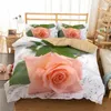 Bettwäsche Sets Rose Set weich bequemer König Home Textil Bettdecke Kissenbezug Dekbedovertrek 200x200 Valentinstagsbett