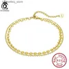 Anklets ORSA JEWELS 925 Sterling Silver Coin Cable Layered Chain Anklets for Women Fashion Summer Foot Chain Jewelry SA15 L46