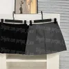 Contrast Color Women Suit Skirt Sexy Black Gray Mini Skirts Casual Fashion Daily Designer Luxury Elegant Summer Skirts