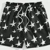 Men's Shorts 2024 Summer Pentagram Pattern Printed Drawstring Loose Breathable Beach Pants Sports Casual Comfortable Fashion
