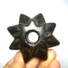 Decorative Figurines YIZHU CULTUER ART Collected Chinese Hongshan Culture Black Magnet Jade Carving Star Wheel Pendant