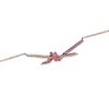 Designer Nuova collana con nodo attorcigliato di zecca per donne Lumo leggero e Nicchia Gold Gold Golta Catena Pure Sverni Pink Smile Rosa