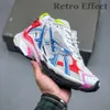 Paris Runner 7.0 Chaussures décontractées Transmission Sense Trainers Noir blanc rose rose bleu Blue déconstruction Sneakers Top Quality Track 7 Sneaker pour hommes et femmes