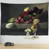 Tapestries 2024 Oil Painting Fruit Art Tapestry Vintage Home Decor Aesthetic Bedroom Living Room Backdrop Decorative Wall Hanging