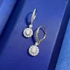 Stud Earrings S925 Silver Round Diamond Flower High End Small And Elegant Versatile Wholesale