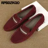 Lässige Schuhe Slipper großer Größen Cowhide Real Leder Mode Wildleder auf hochwertigen echten Luxus britischen Stil Nubuck Männer Frühling