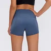 2037_ Solid Color Yoga Shorts Soft Classic Sports Shorts Stretch High Rise Tight Short