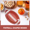 Disposable Dinnerware 20pcs Rugby Shaped Paper Plates Sports Party Decorative Tray