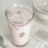 Copas de vino Transparente Rosa Rosa taza de vidrio Ins coreano Resistencia al calor Café Taza Desayuno Desayuno Cazas de jugo de la oficina en el hogar bebida