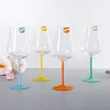 Weingläser kristallrot rotes Glas kreative Farbe Lippendruck Goblet großer Bauch