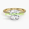 Solitaire HPHT Lab gekweekte diamant trouwring sieraden vrouwen lab gecreëerd diamant verborgen halo 18k witte goud trouwring prijs