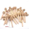 Spoons 200pcs 8cm10cm Wooden Honey Stick Jam Red Wine Stirring Coffee Milk Tea