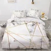 Set di biancheria da letto semplici 3D marmorizzazione copritono copritono set di copertura con trapunta cusca di lino girawase regina doppia casa singola tessile 240403