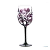 Bicchieri da vino quattro stagioni albero dipinto a mano unica vetro facile da usare drop