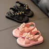 Hausschuhe Kinder Sandalen Sommer Mädchen weicher Einzelrutschen kleine mittelgroße große Babystudentische Strandschuhe Blume Slipper