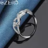 Cluster Rings Alizero 925 Sterling Silver Zircon 8-Shape Ring For Women Wedding Engagement Band Eternal Manifestsmycken Par Gift