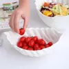 Bowls Nordic Pure White Ceramic Fruit Salad Bowl Modern Simple Household Lotus Leaf NoodleDessert Snack Western Kitchen