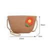 Bottes paille tissage fleur sac à épaule décorative dames plage décontractée cross-body bourse femmes sachet messager de vacances