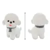 25 cm konstgjorda vita bichonbjörn plysch leksak grå sittande och stående halsduk kawaii teddy hund djurdocka festival gåvor 240325