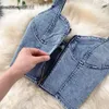 Casual jurken zomer vrouwen rok twee delige set sexy v-neck ctopped denim vest hoge taille rokken Koreaanse dames mouwloze pakken s s s s s s