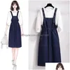 Basic & Casual Dresses Oc829M57 Denim Strap Skirt Womens Spring/Summer Dress Two Piece Set For High Waisted Top Luxury Customization Dhypa