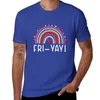 Herrtankstoppar fre yay sin friyay regnbåge hej helg t-shirt t shirt man koreansk mode smal fit skjortor för män