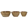 Bowls DecMode 8" 10" 12"W Brown Wood Handmade Serving Bowl 3-Pieces