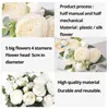Wazony sztuczne kwiaty Bukiet Big Head and Bud Fake for Home Wedding Decoration Indoor Rose White Peony Wazon