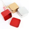 Gift Wrap Wedding Favor Square Tin Case Sundries Earphone Cable Organizer Container Tea Candy Storage Box LX8644
