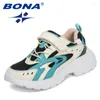 Casual schoenen bona 2024 ontwerpers lichte sneakers mesh ademende sportkinderen joggen wandelbestendig buitenkind