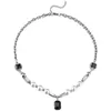 Chaines MPRAINBOW Black Geometric Stone Pendant Colliers pour hommes Pillar Pearl Splicing Chain Collar Bijoux à la mode