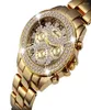 Armbanduhrenwatches Frauen sehen Bling Luxury Uhren Mode 2022 Chronograph Roman Numerals 18K Gold Ladies Quarz Armbandwatch7523110