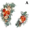 Flores decorativas Arco de boda artificial Boho Dusty Rose Lily Tulip Eucalyptus Garland Drapes para decoraciones Bienvenido Si S8S3