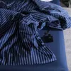 Bettwäsche Sets Blauweiß schwarz ägyptische Baumwoll -Längsstreifen Set Bettbedeckungsbettblatt Leinenkissenzüge 4pcs